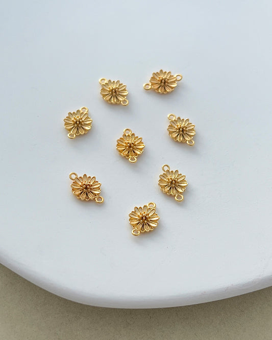 18K Gold Plated Daisy Flower Connectors