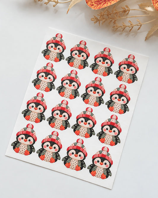 Patchwork Penguin Polymer Clay Transfer Paper & Matching Cutter