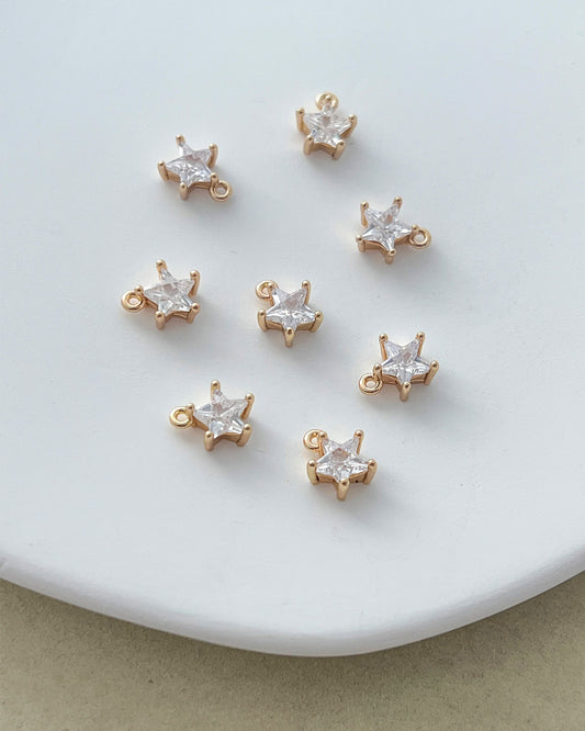 14K Gold Filled Zircon Star Earring Charms