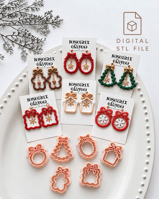 Christmas Bow Frames Polymer Clay Cutter STL Files