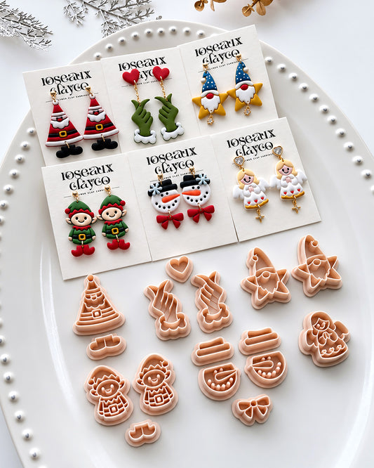 Cute Christmas Icons Polymer Clay Cutters