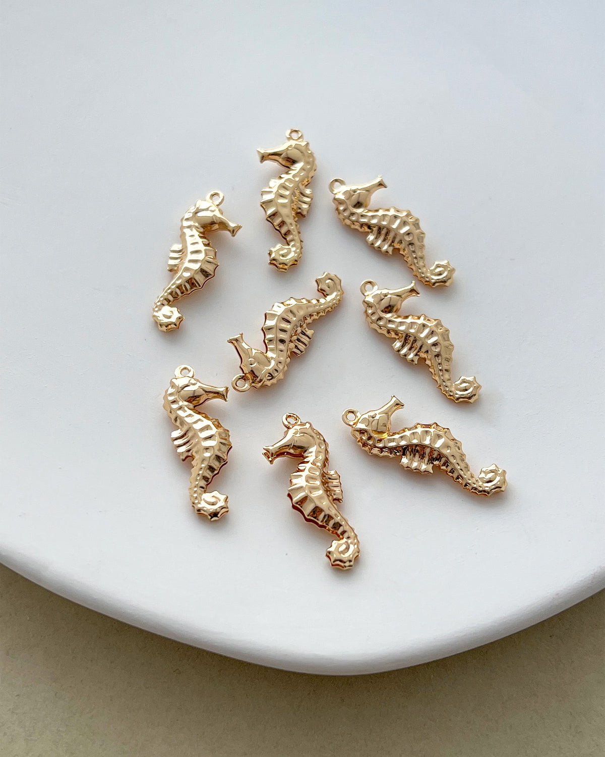 14K Gold Plated Seahorse Charms
