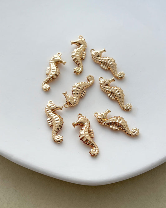 14K Gold Plated Seahorse Charms