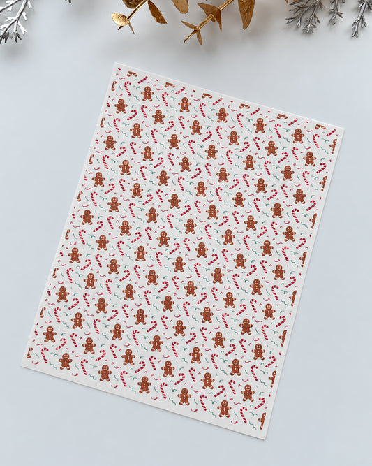 Gingerbread & Candy Canes Polymer Clay Transfer Paper