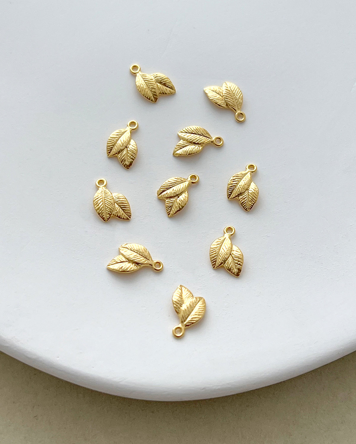 18K Gold Plated Leaf Charms