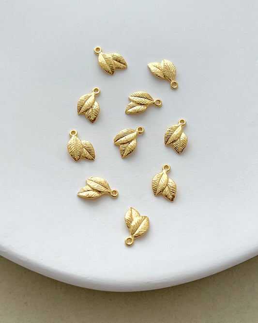 18K Gold Plated Leaf Charms