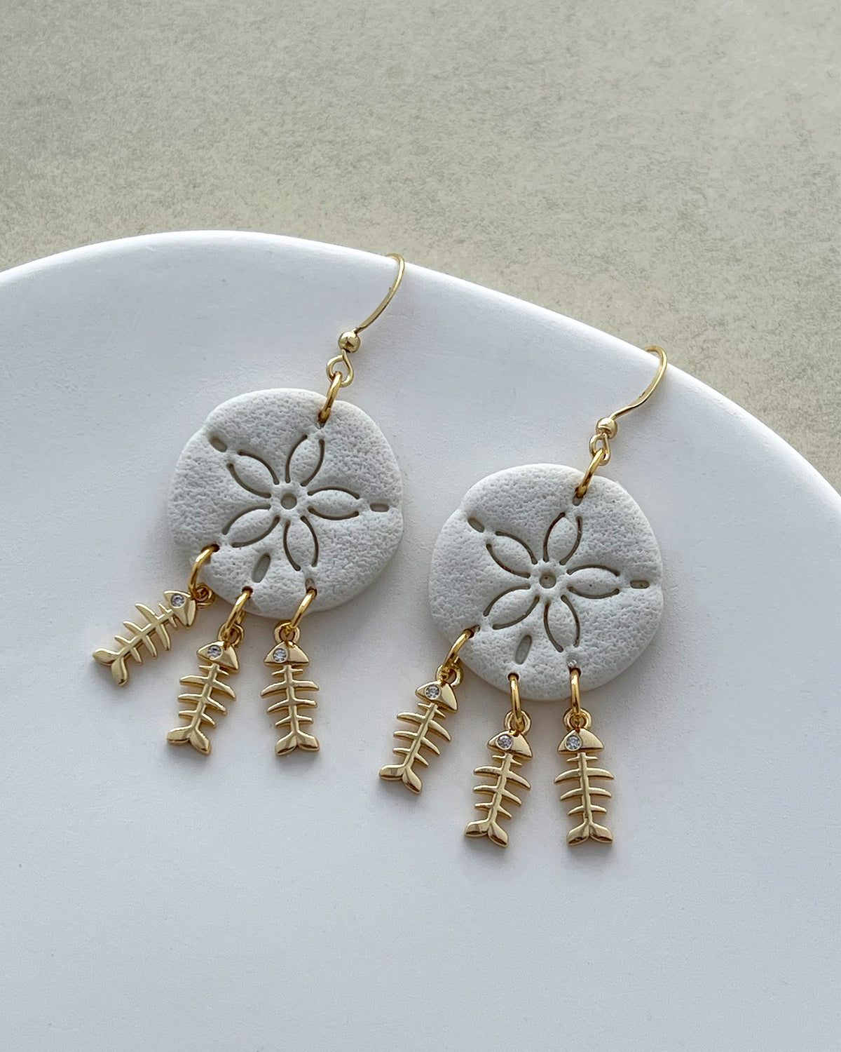 14K Gold Filled Zircon Fishbone Earring Charms