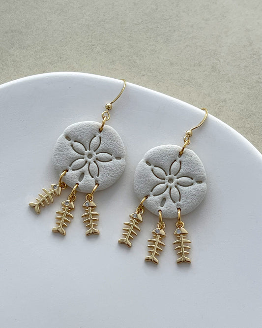 14K Gold Filled Zircon Fishbone Earring Charms