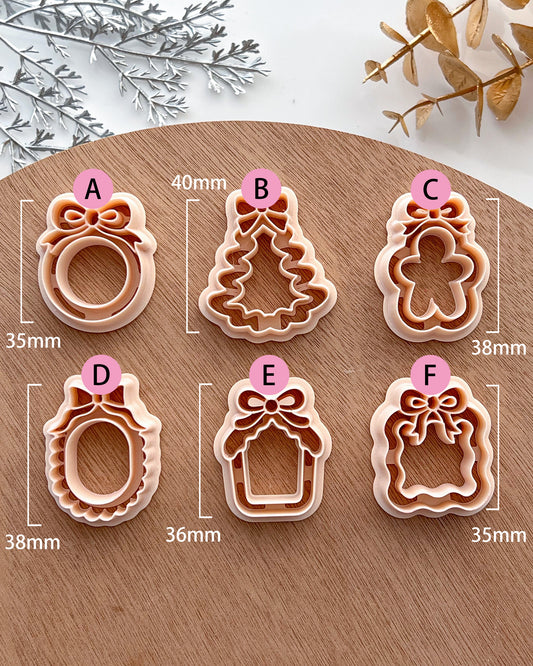 Christmas Bow Frames Polymer Clay Cutters