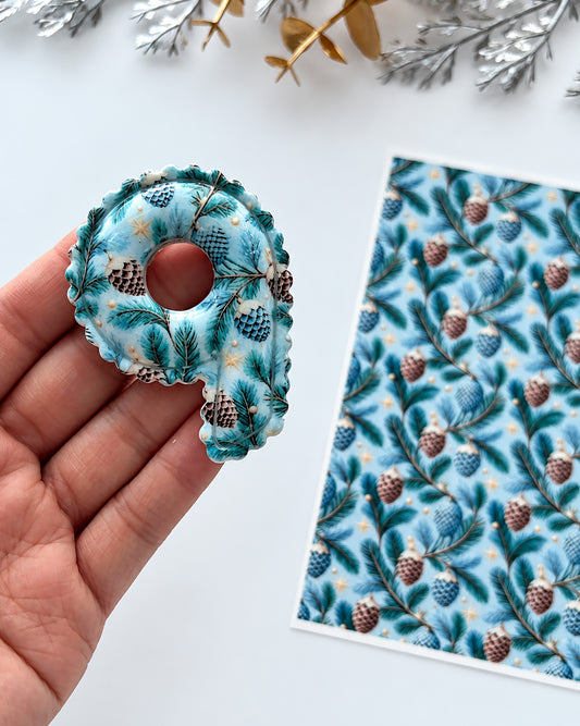 Christmas Pinecones Polymer Clay Transfer Paper