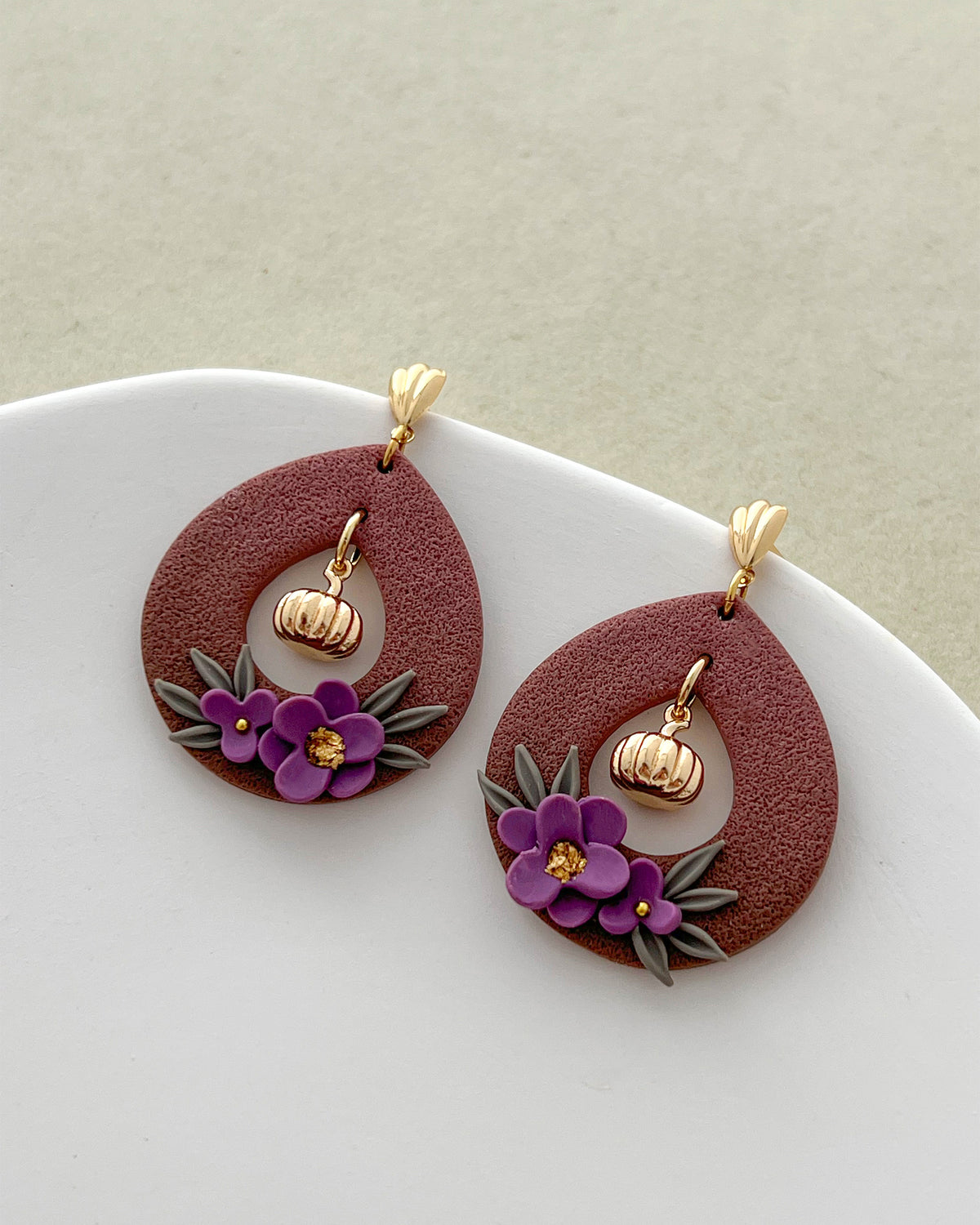 14K Gold Filled Pumpkin Earring Charms