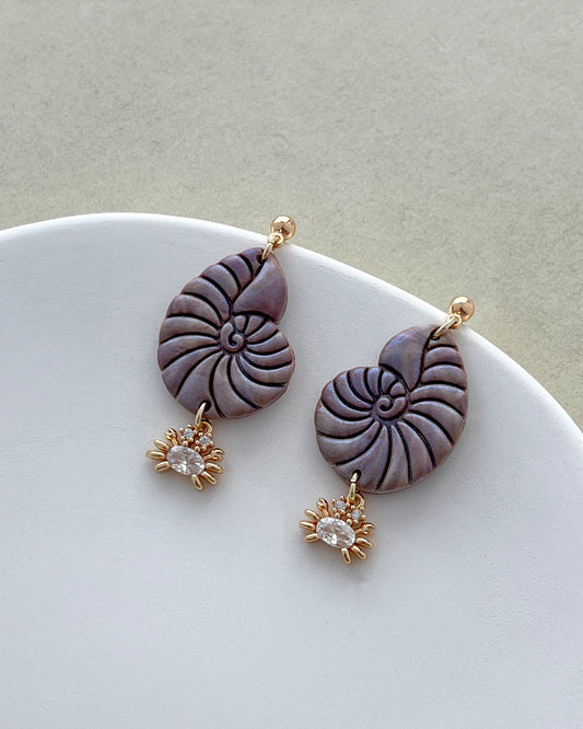 14K Gold Filled Zircon Crab Earring Charms