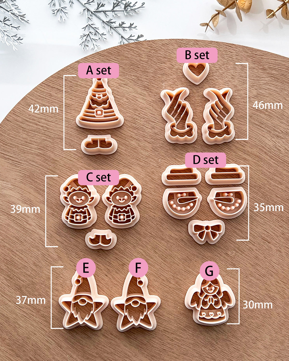Cute Christmas Icons Polymer Clay Cutters