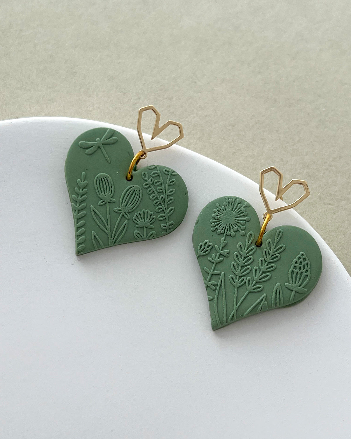 14K Gold Filled Heart Earring Posts with Loop