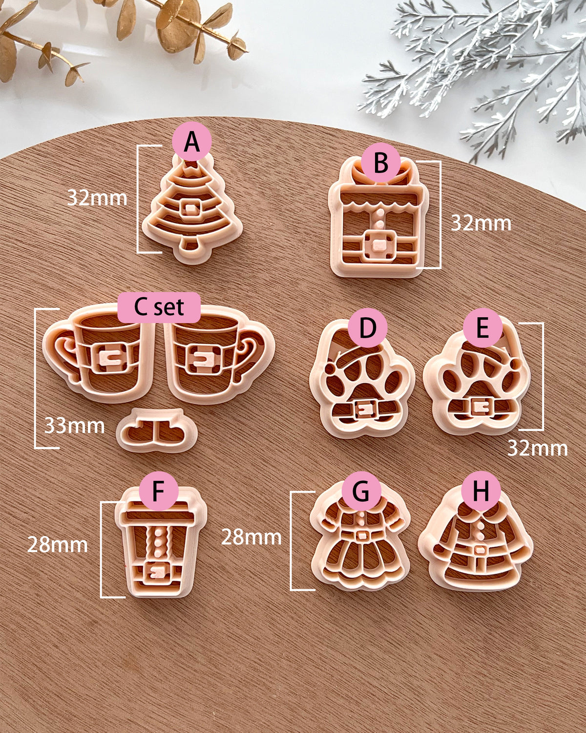 Christmas Santa Belt Inspired Polymer Clay Cutters