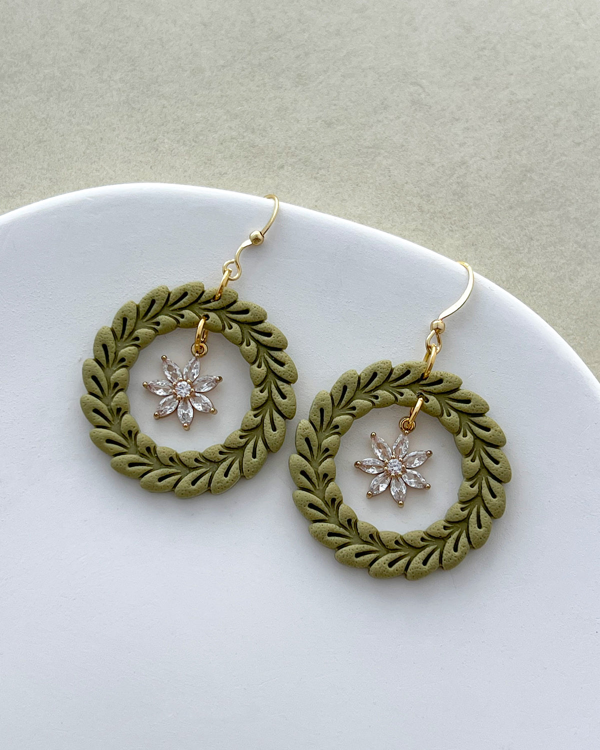 14K Gold Filled Zircon Snowflake Earring Charms