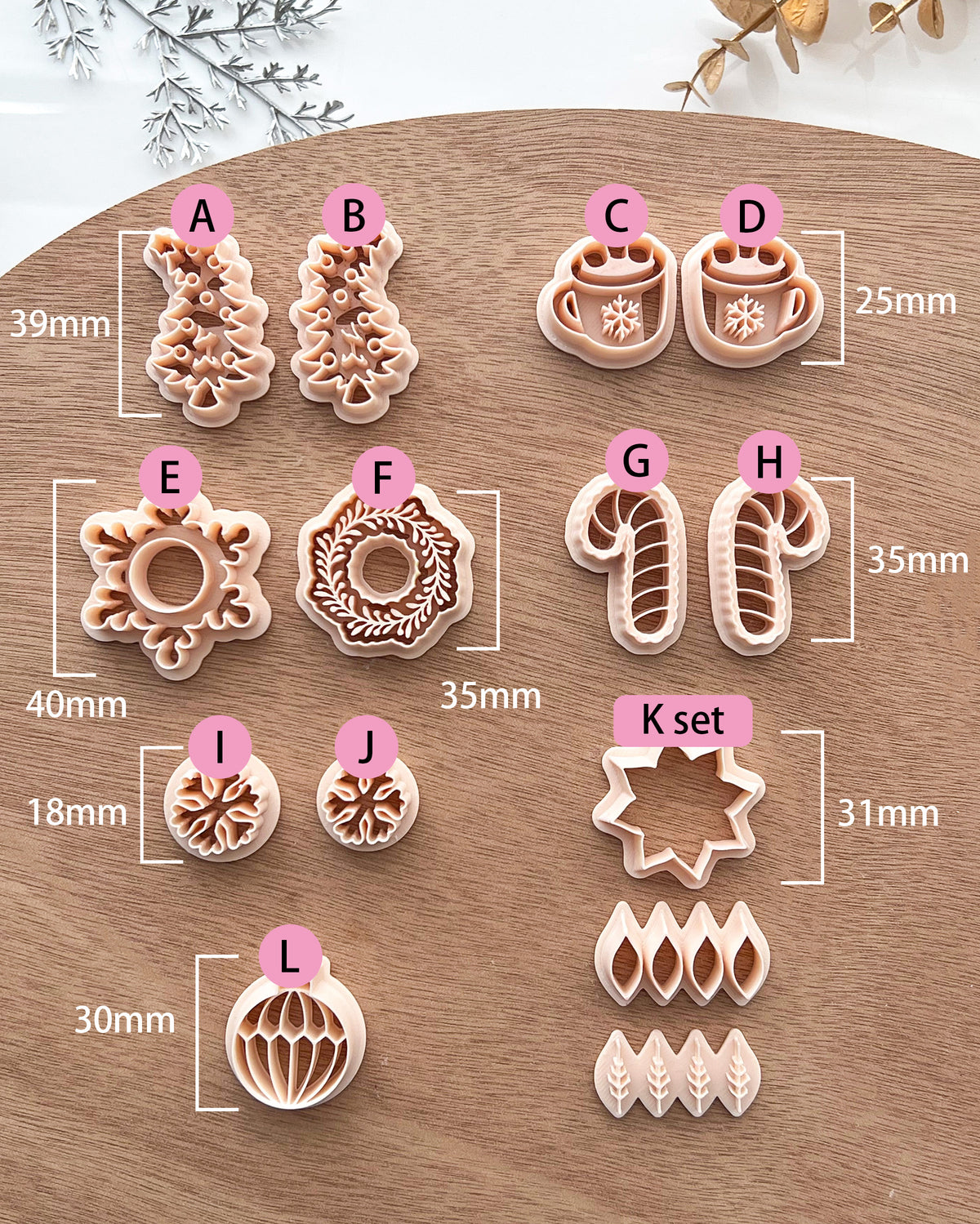 Cozy Winter Holiday Polymer Clay Cutters