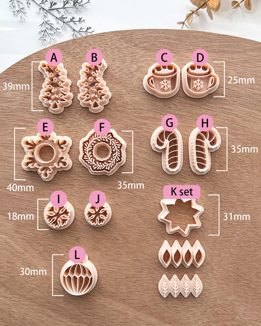 Cozy Winter Holiday Polymer Clay Cutters