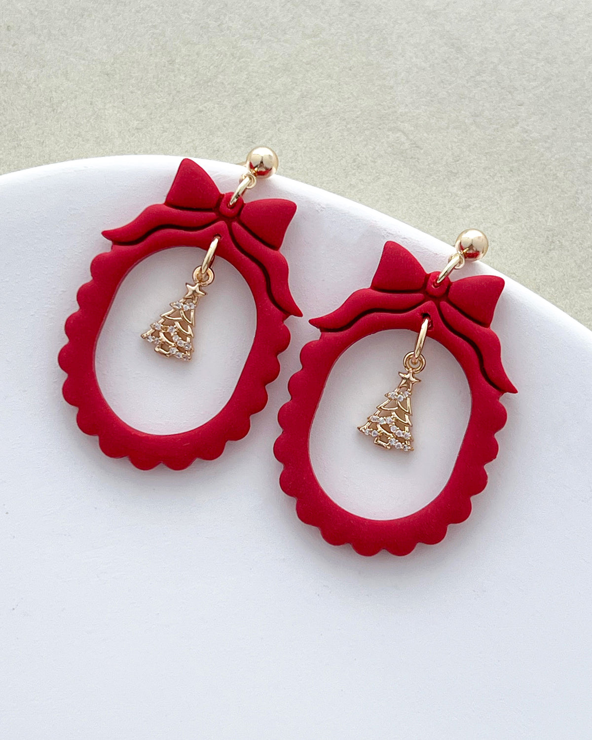 14K Gold Filled Zircon Christmas Tree Earring Charms