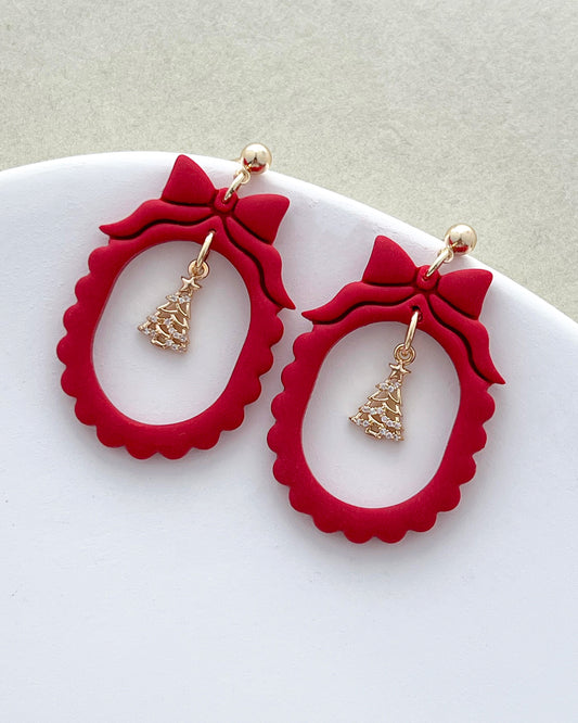 14K Gold Filled Zircon Christmas Tree Earring Charms