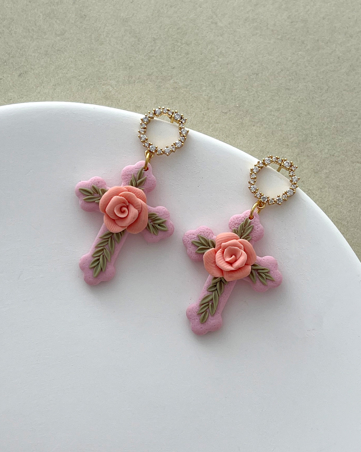 14K Gold Filled Zircon Wreath Earring Posts with Loop