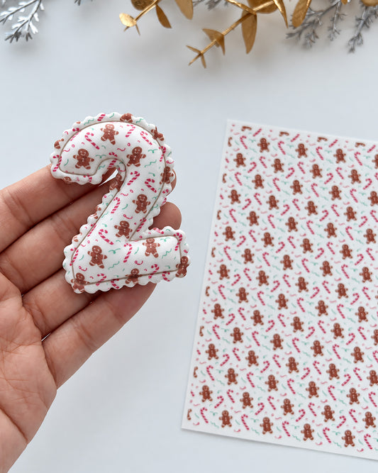 Gingerbread & Candy Canes Polymer Clay Transfer Paper