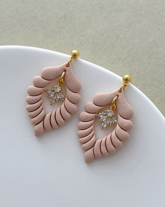 14K Gold Filled Zircon Fan Earring Charms