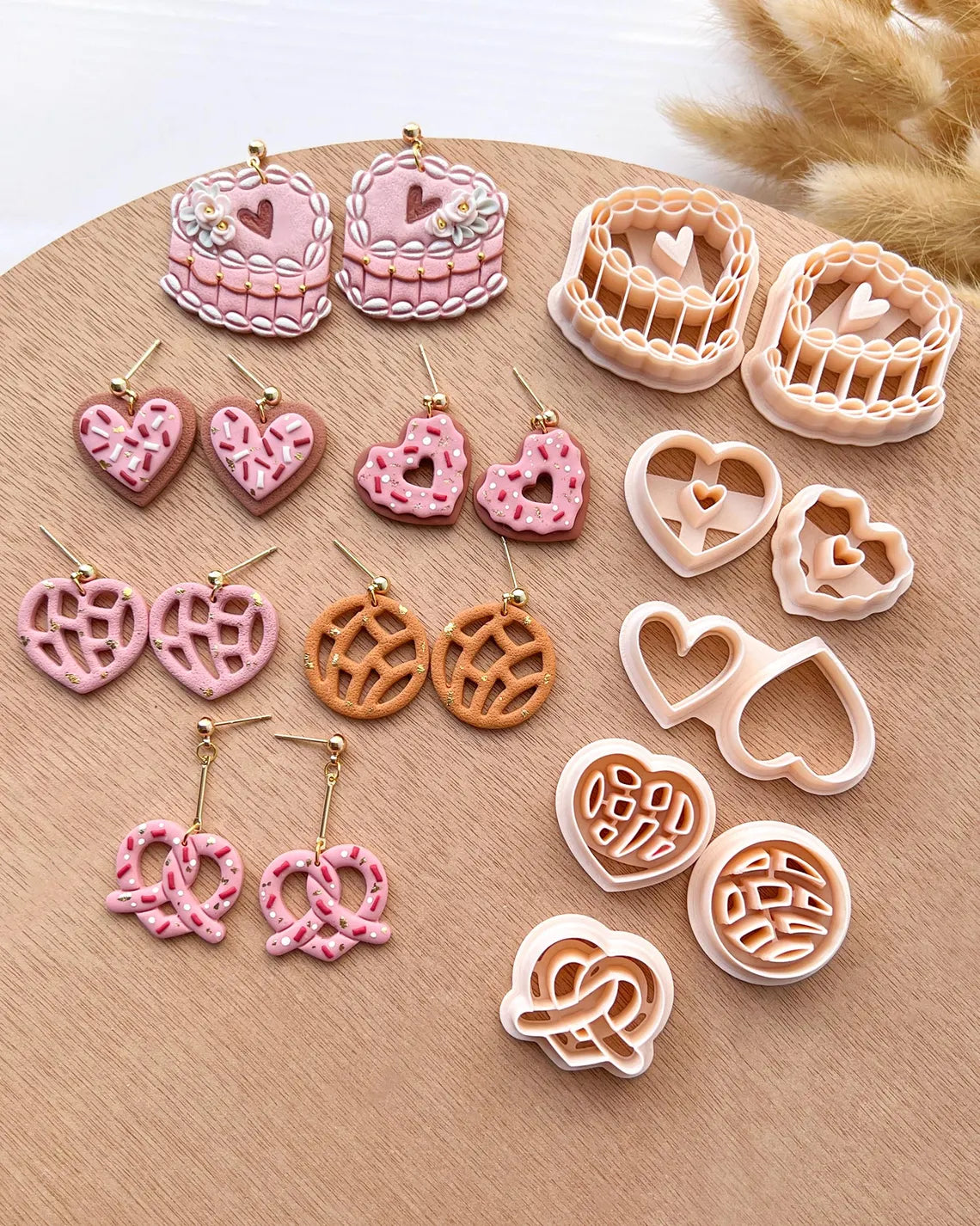 Valentines Heart Polymer Clay Cutters | Love Cookie Clay Cutter | Clay Earring Tools | Concha | Cake | Pretzel