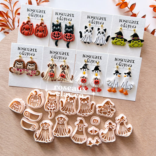 RoseauxClayCo Halloween Ghost Animal Polymer Clay Cutters