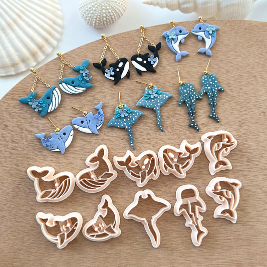 Ocean Sea Animal Clay Cutters | Blue Whale | Shark | Dolphin | Orca