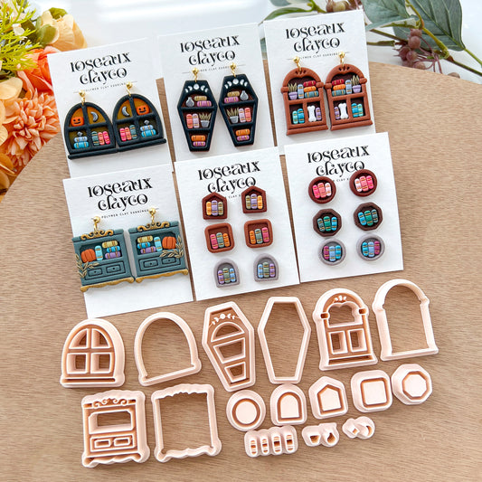 Bookshelf Polymer Clay Cutters