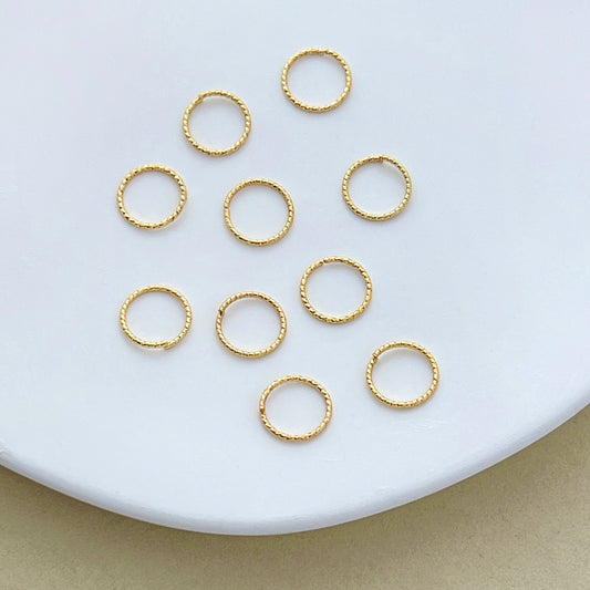 20PCS 18K Gold Plated 12mm Twisted Open Jump Rings
