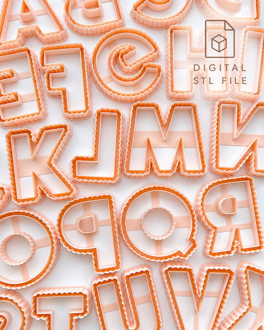 Scalloped Alphabet Clay Cutter STL Files | Full A–Z Set