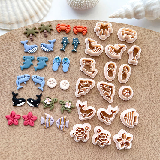 Ocean Stud Polymer Clay Cutters | Summer Stud Cutter Set