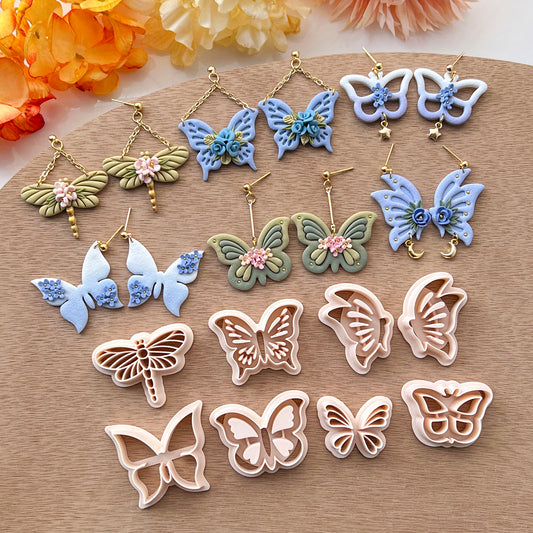 Butterfly Polymer Clay Cutters | Spring Clay Cutters | Clay Earring Cutter | Dragonfly Clay Cutter | Polymer Clay Tools | Clay Cutter Set