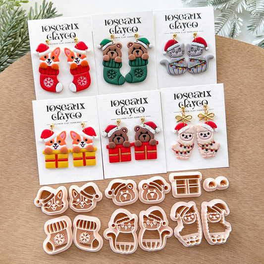Christmas Animal Stocking Polymer Clay Cutters