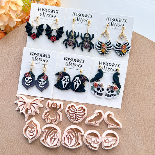 Halloween Ghost Face Polymer Clay Cutter Set