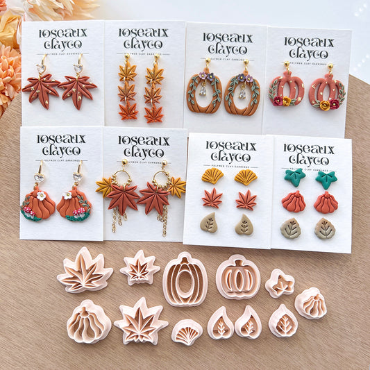 Fall Maple Leaves Polymer Clay Cutters | Pumpkin Cutters