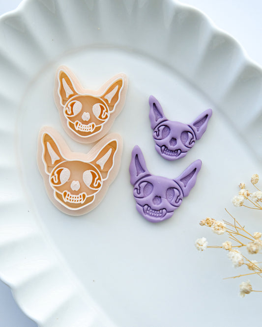 Halloween Cat Skull Polymer Clay Cutters