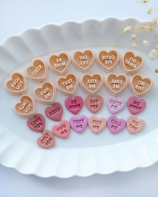 Conversation Heart Valentines Clay Cutters