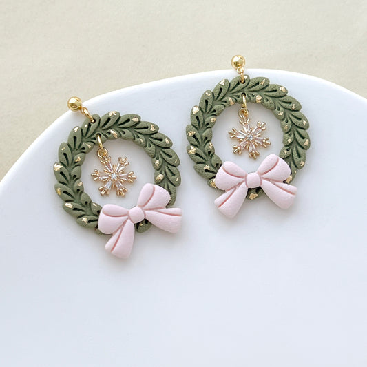 10PCS 14K Gold Plated Clear Zircon Snowflake Earring Charms