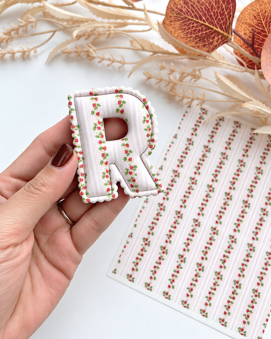 Strawberry Stripe Polymer Clay Transfer Paper