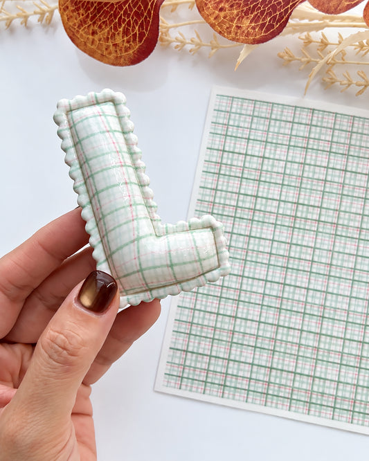 Sage Plaid Polymer Clay Transfer Paper