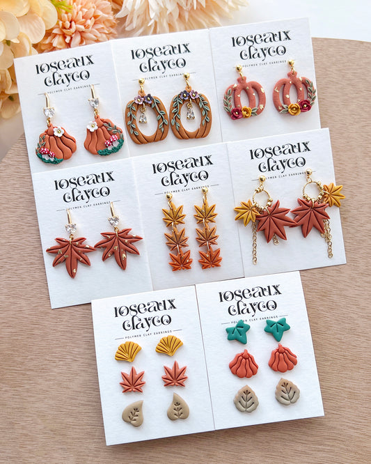 Fall Maple Leaves Polymer Clay Cutters | Pumpkin Cutters