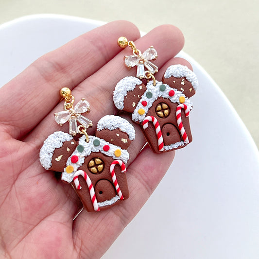 10PCS 14K Gold Plated Clear Zircon Double Hole Bowknot Bow Earring Charms