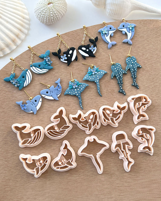 Ocean Sea Animal Clay Cutters | Blue Whale | Shark | Dolphin | Orca