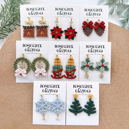 Winter Polymer Clay Earrings