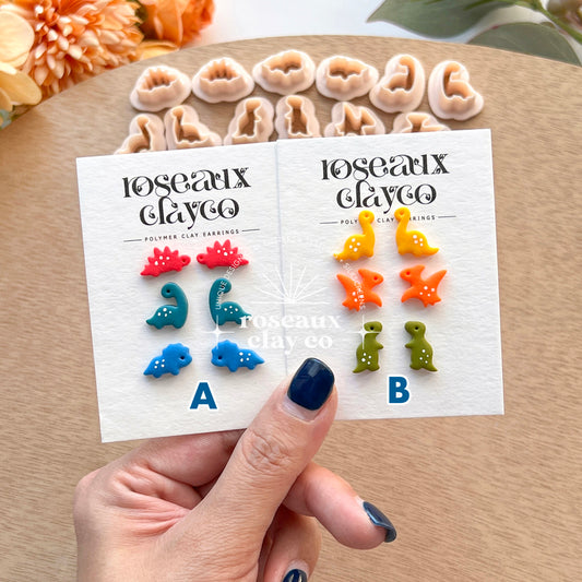 RoseauxClayCo Dinosaur Polymer Clay Earrings