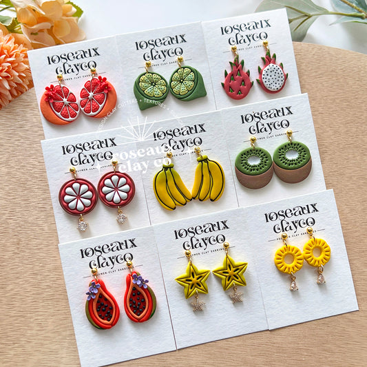 RoseauxClayCo Tropical Fruit Polymer Clay Cutters