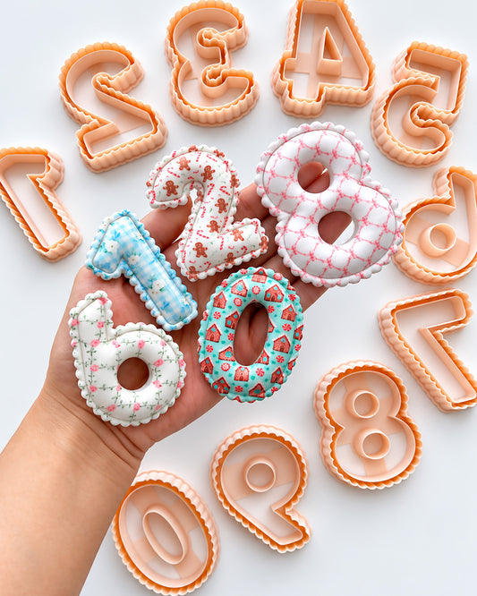Scalloped Numbers 0–9 Polymer Clay Cutters | Individual Number & Full Set